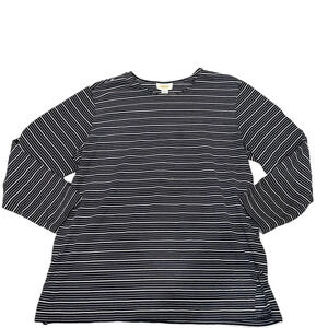 Talbots Navy/White Blue Striped Long Sleeve Top‎ XL